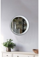40 Cm Aynalı Beyaz Metal Duvar Saati