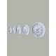 36 Cm Beyaz Metal 5 Adet Set Otel Dünya Saati