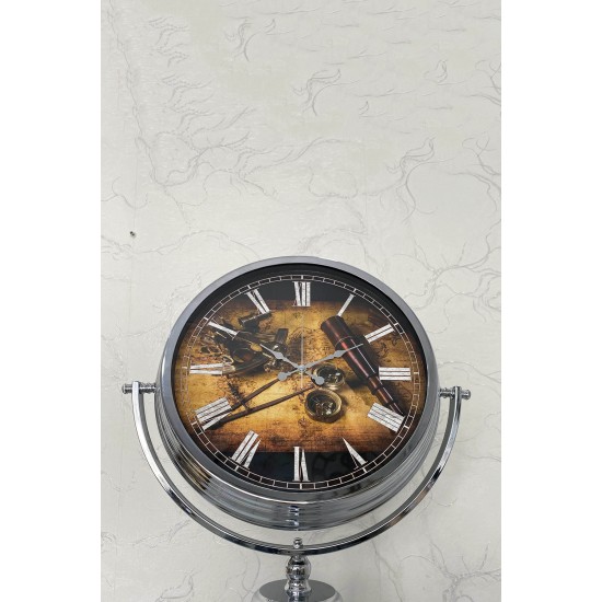 150 Cm Krom Metal Ayaklı Tripod Saat